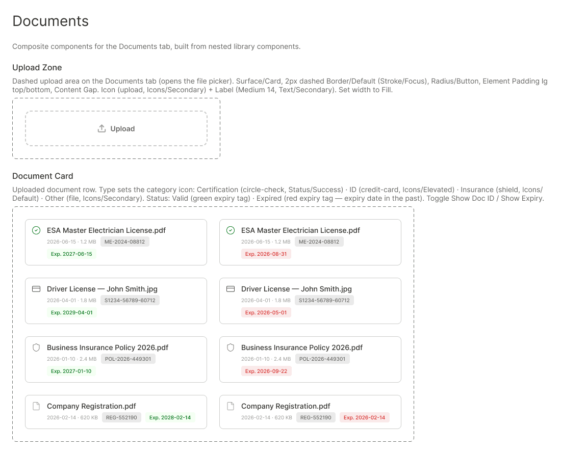 SHIP Portal mockup - documents